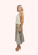 Triangle Trumpet Skirt in Khaki Stone