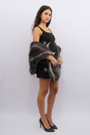 Charcoal Faux Fur Shawl
