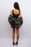Charcoal Faux Fur Shawl
