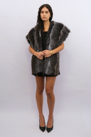 Charcoal Faux Fur Shawl