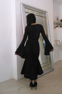 Celeste Beaded Mesh Dress in Black
