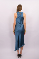 Cowl Bias Dress in Lagoon