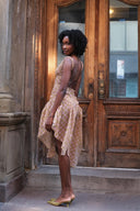 Plaid Puff Dress in Fenlü