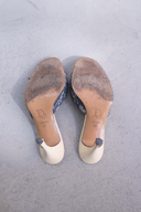 Christian Dior Blue Trotter Lock and Key Heels