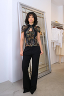 Open Heart Top in Brocade