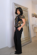Open Heart Top in Brocade