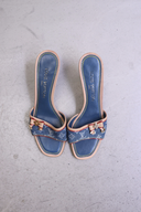 Louis Vuitton Denim Monogram Bow Kitten Heels