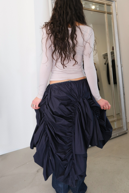 Venus Maxi Skirt in Navy
