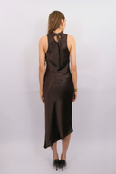 Cowl Bias Dress in Brown
