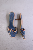 Louis Vuitton Denim Monogram Bow Kitten Heels