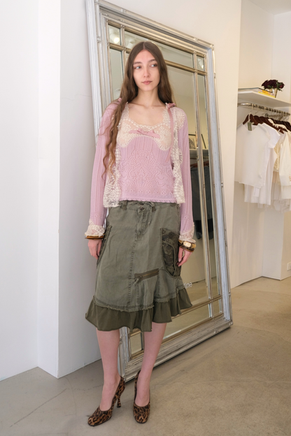 Lingerie Lace Cardigan in Blush