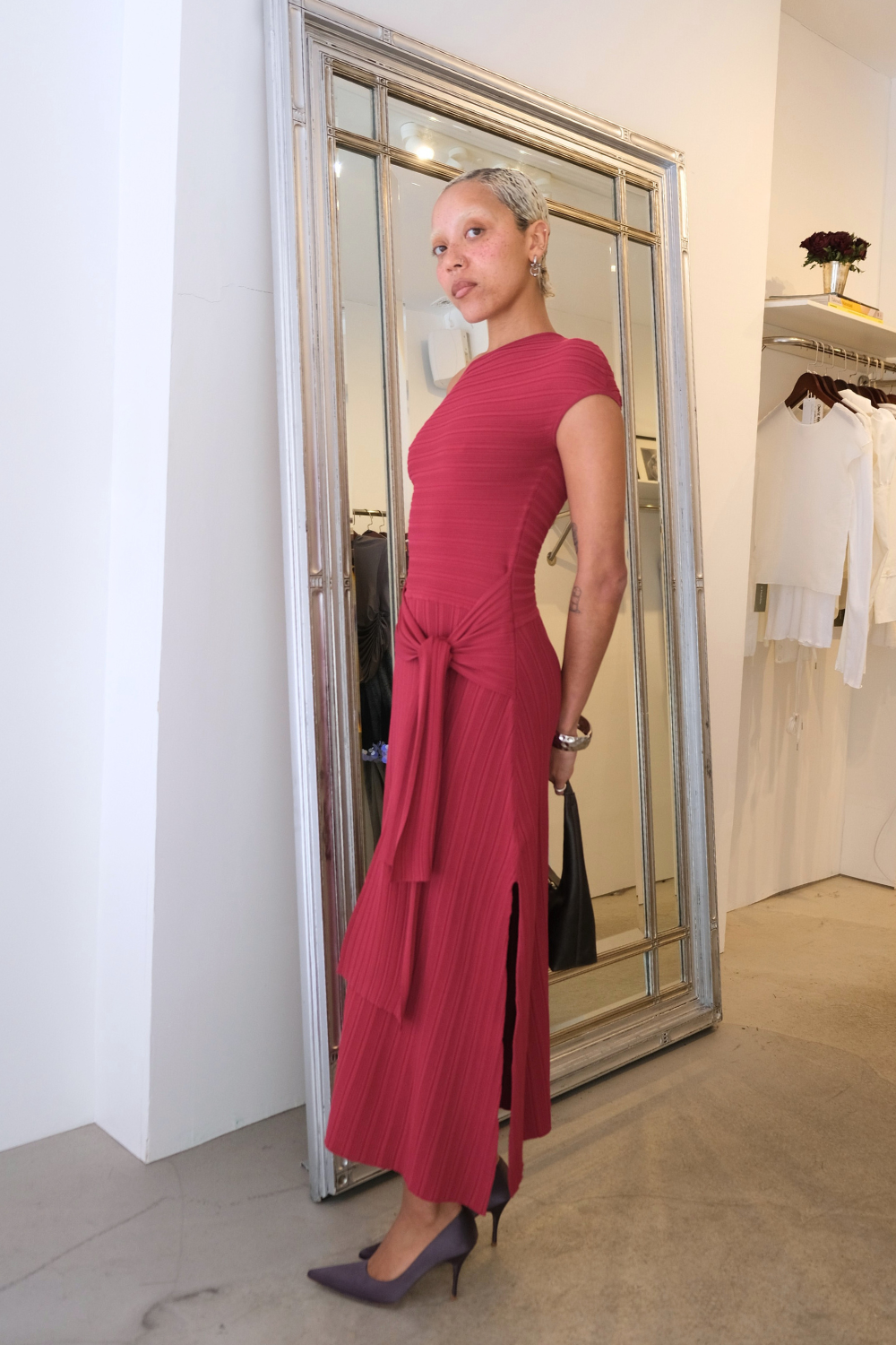 Syrah Rib Midi Dress