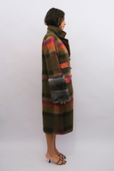 Brushed Wool Plaid and Charcoal Faux Fur Autumn Multi Coat
