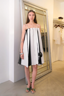 Lenticular Flip Pleat Question Spaghetti Dress