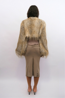 Lynx Faux Fur Grey Multi Cropped Jacket