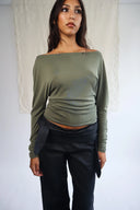 Ballad Button Top in Green