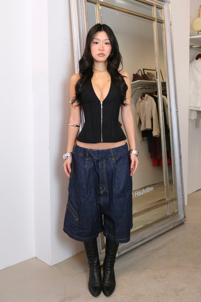 Julia Halterneck Corset Top Black