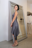 Archangel Dress in Charcoal Silk