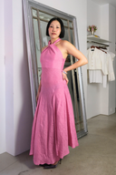 Scarf Bias Maxi Dress in Peony