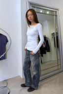 Cotton Pointelle Long Sleeve