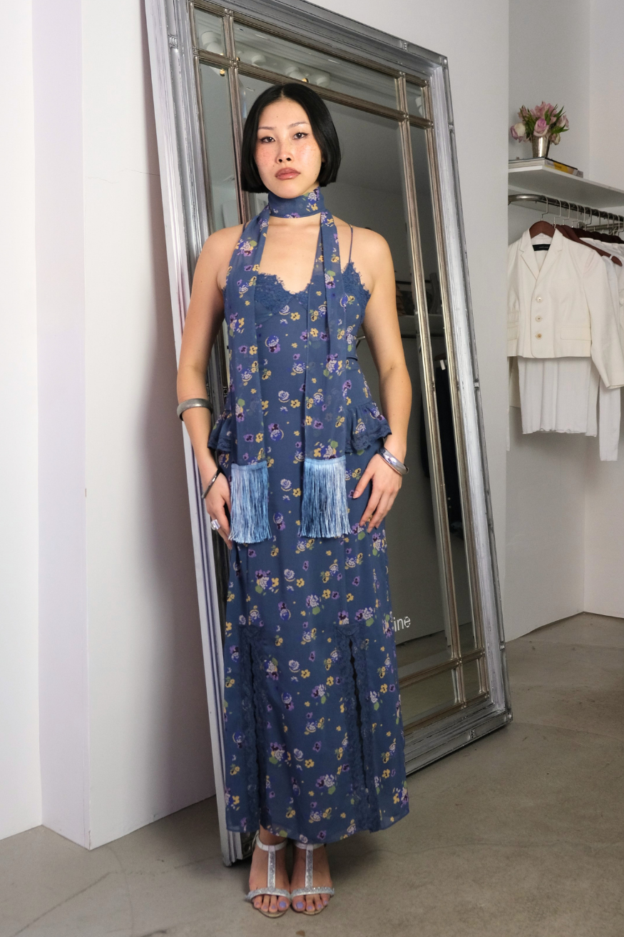 Slip Dress in Night Blooming Chiffon S (US 4) Slip Dress in Night Blooming Chiffon S (US 4)