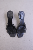 Gucci by Tom Ford FW 2002 Black Leather Braided Heels