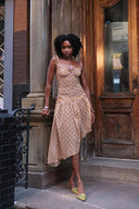 Plaid Puff Dress in Fenlü