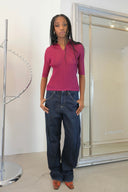 Issey Miyake Pleats Please Magenta Quarter Sleeve