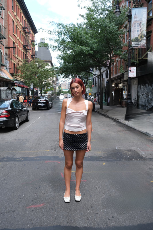 Olympia Skirt Black Polka Dot