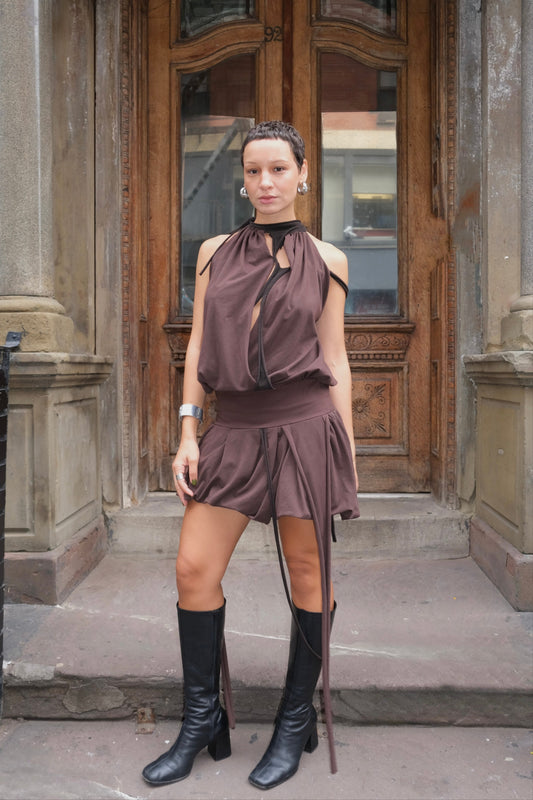 Jersey Neckholder Balloon Dress