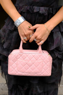 Chanel Pink Quilted Caviar Leather CC Bowler Bag
