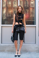 Pleats Layered Bermuda Shorts