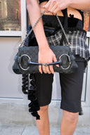 Gucci Black Monogram Horsebit Chain Bag