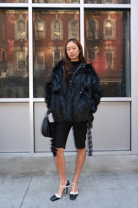 Reversible Faux Fur Hood Jacket