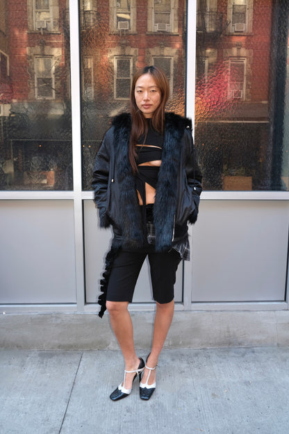 Reversible Faux Fur Hood Jacket