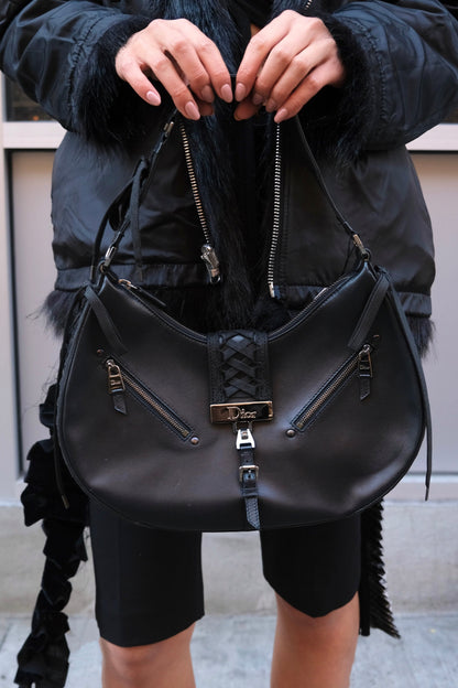 Dior Black Leather Corset Bag