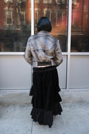 Faux Fur Tab Toggle Jacket in Gray