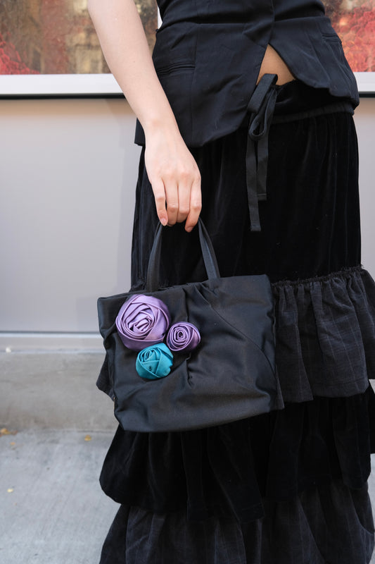 Prada Rose Appliqué Top Handle Bag