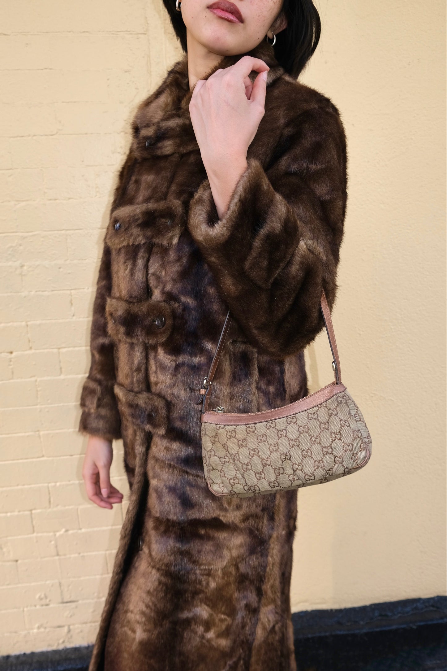 Vintage Gucci Pochette Tan Bag