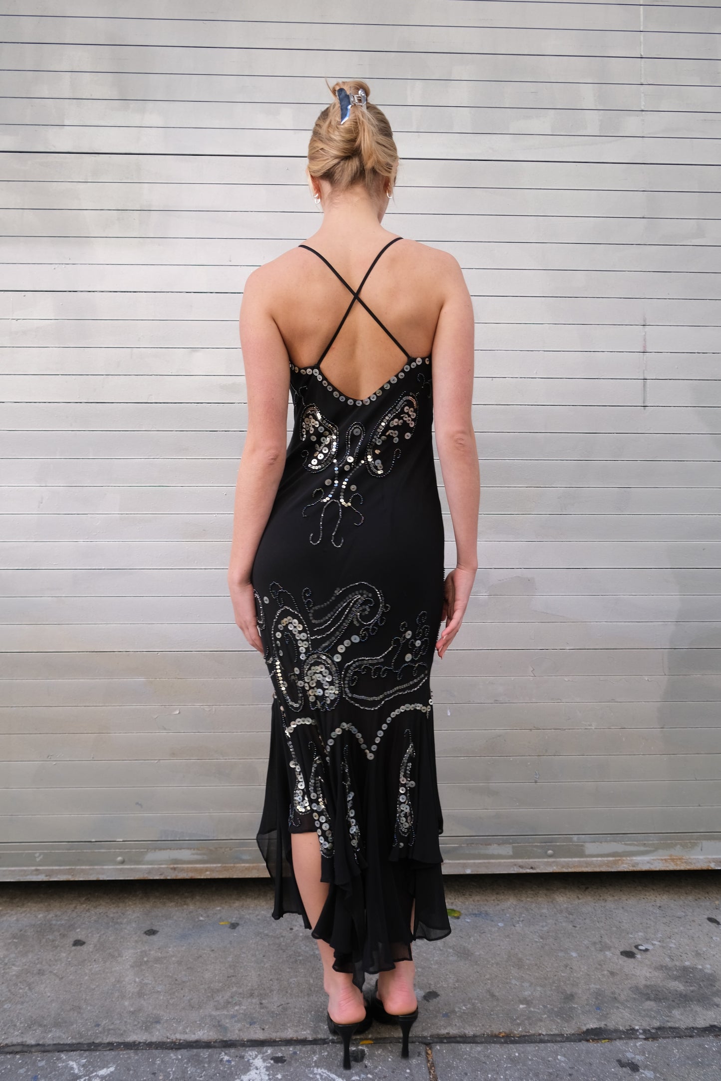 Vintage Embellished Bias Cut Gown