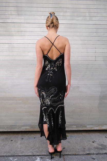 Vintage Embellished Bias Cut Gown