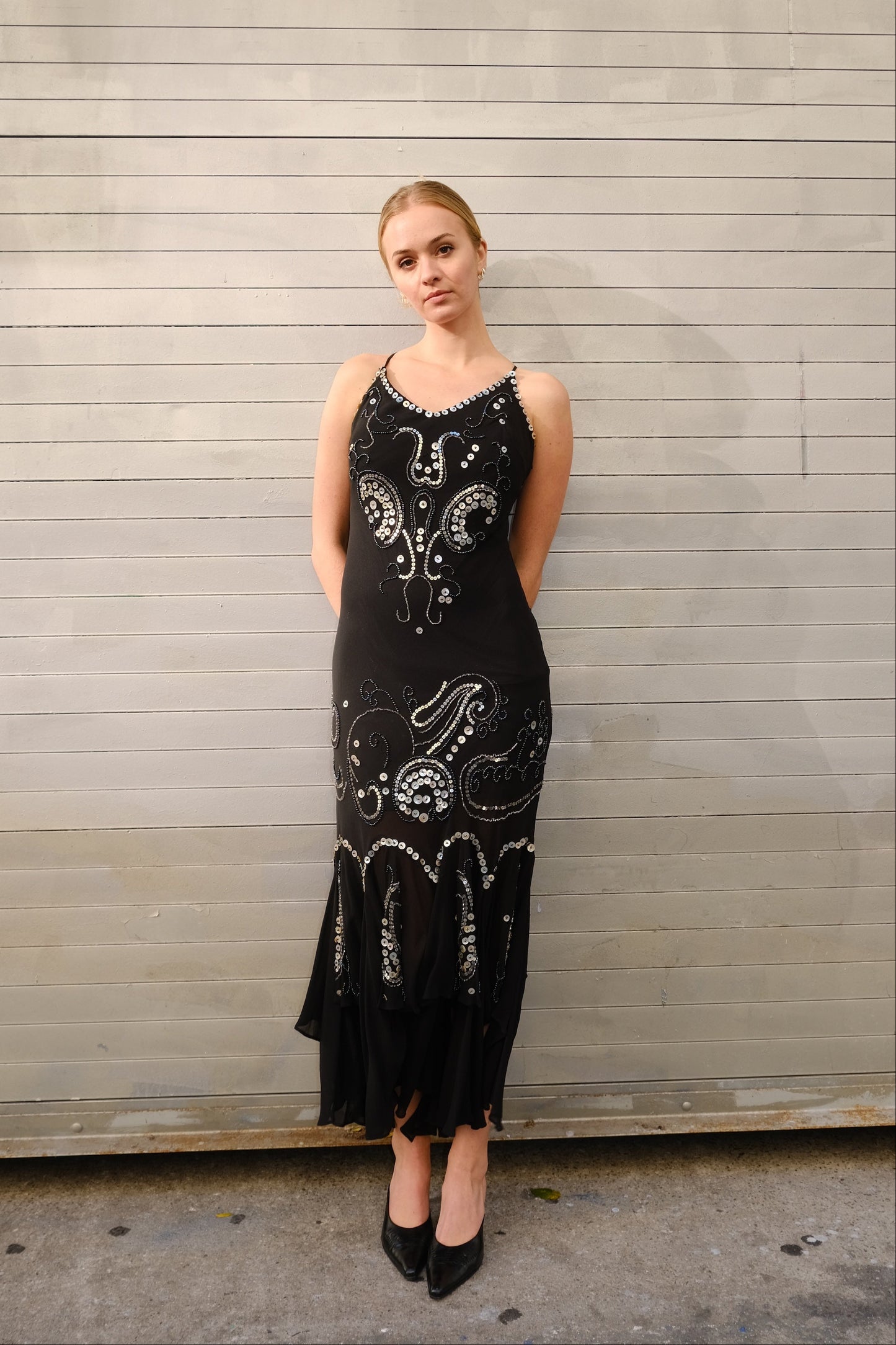 Vintage Embellished Bias Cut Gown