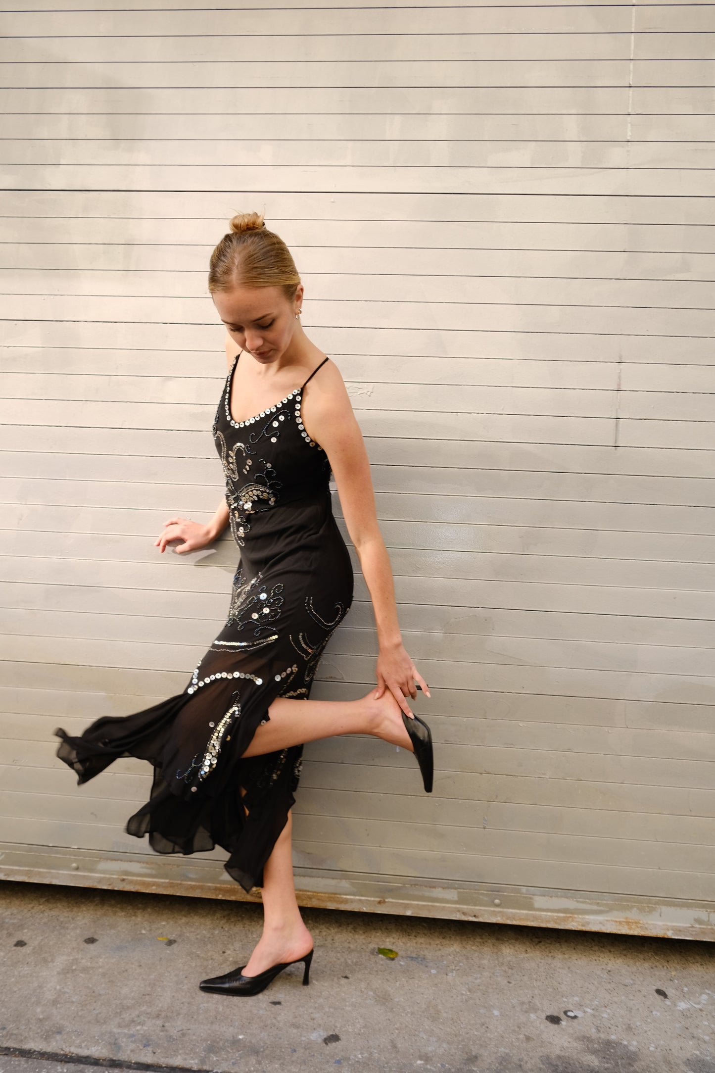 Vintage Embellished Bias Cut Gown