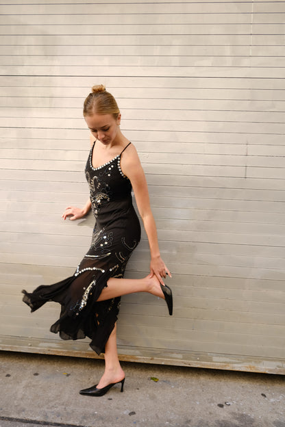 Vintage Embellished Bias Cut Gown