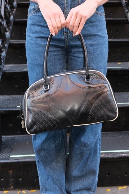 Prada 2000s Black Bowling Bag