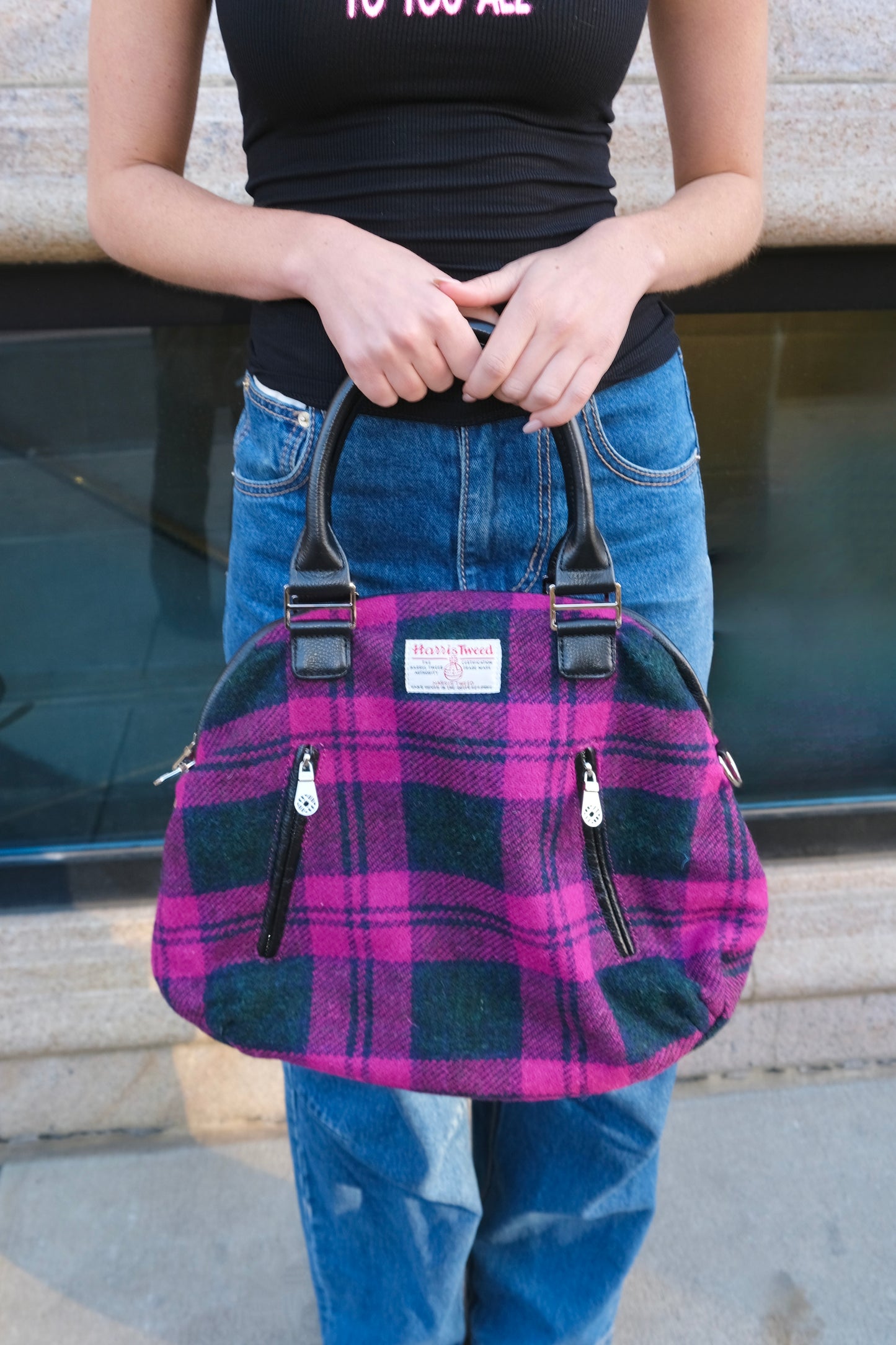 Muta Pink Black Tweed 8 Bag