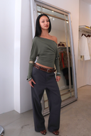 Ballad Button Top in Green