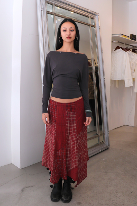 Ballad Button Top in Grey