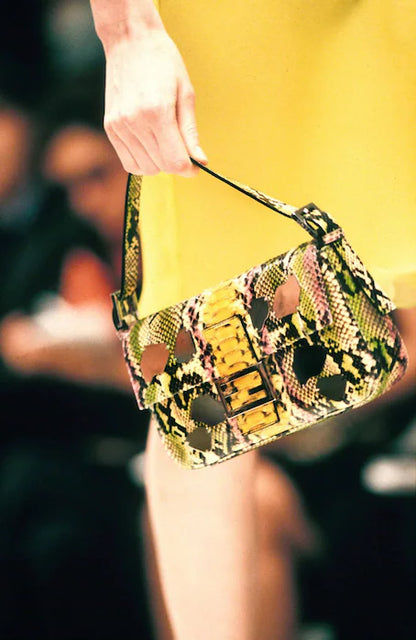 Fendi 2000s Python Mirrors Baguette Bag