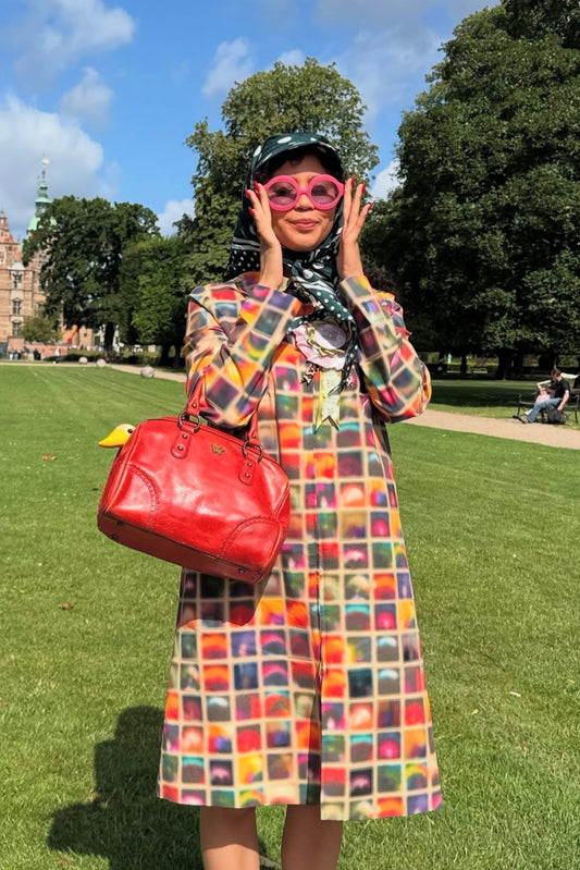 Print + Patch Midi Coat (Final Sale)